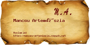 Mancsu Artemíszia névjegykártya